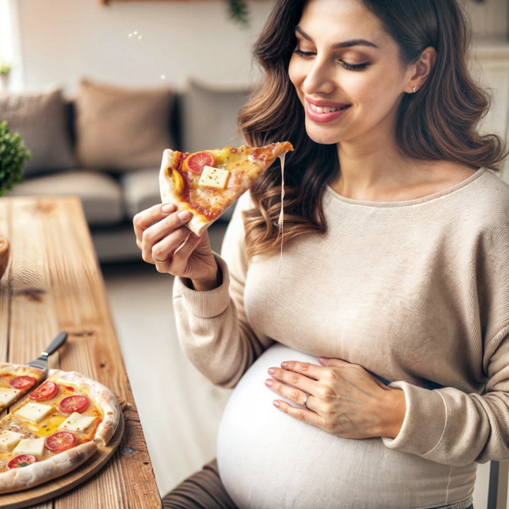 pizza y mozzarella embarazo